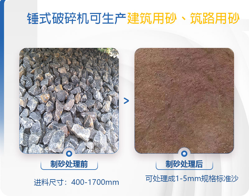 pcz1615重錘破可以制砂嗎，附現(xiàn)場視頻
